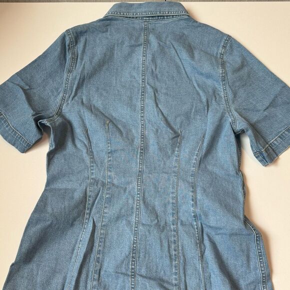 $118 Madewell Denim Seamed Mini Shirtdress in Palermo Wash size 00 m2 - Picture 6 of 9